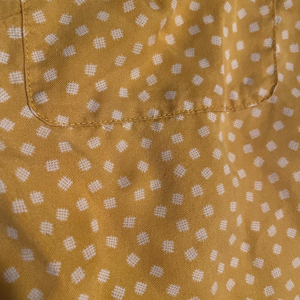 Duluth Trading Co Yellow Polka Dot Short-Sleeve Button-Down Shirt - Picture 5 of 14